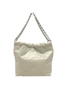 Chanel Shoulder Bag 22 Small CC Logo Calfskin Gray